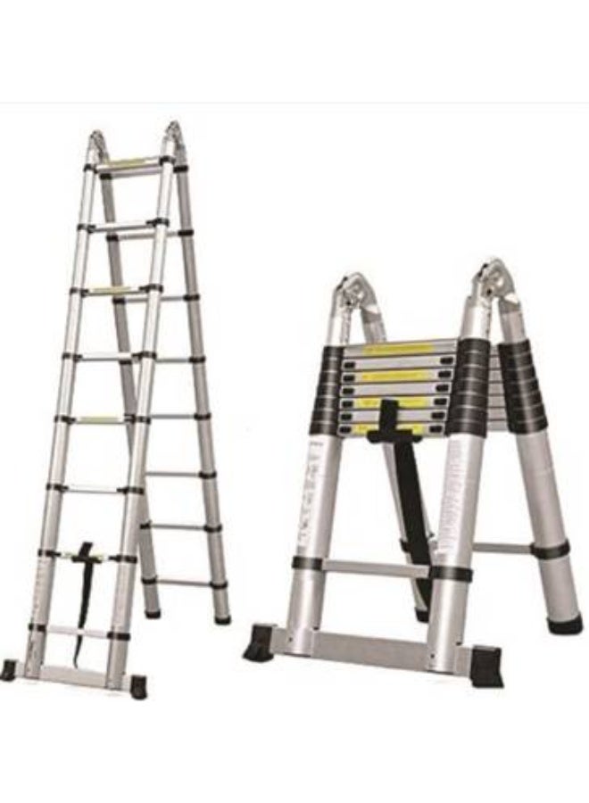 3.2M Double Telescopic Aluminum Ladder – Foldable Multi-Purpose Extension Ladder - Image 3
