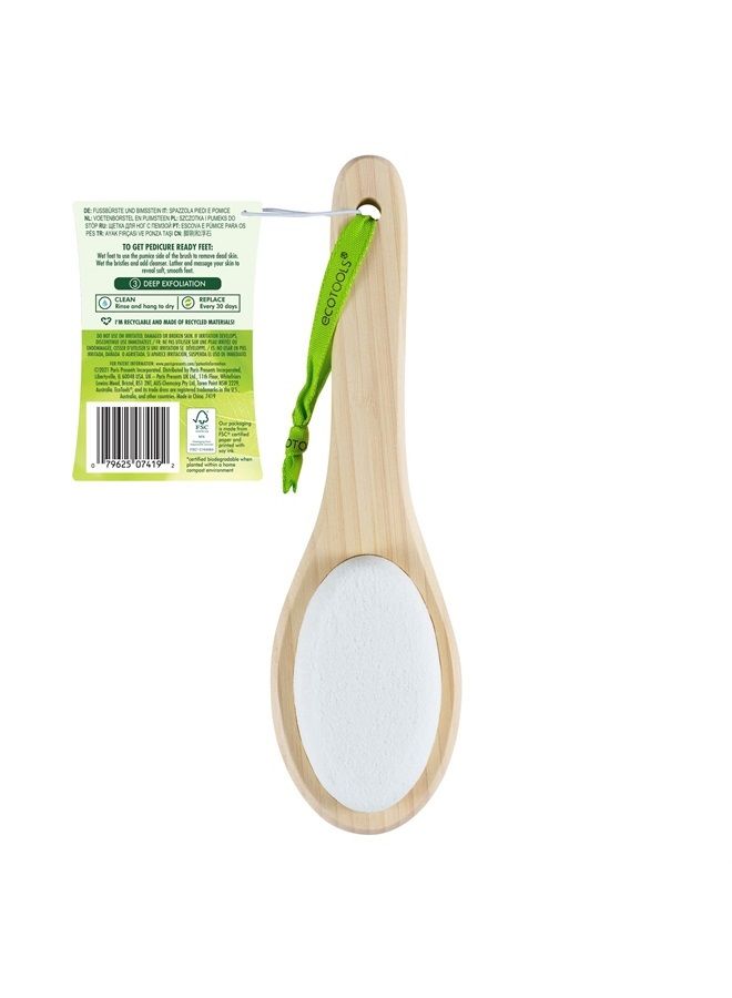 Ecotools Foot Brush & Pumice, Cleansing & Exfoliating Foot Scrubber, Cruelty-Free & Dense Bristles for Deep Exfoliation, Removes Dead Skin Cells, for Dry Feet, Vegan & Cruelty-Free, 4 Count - Image 1