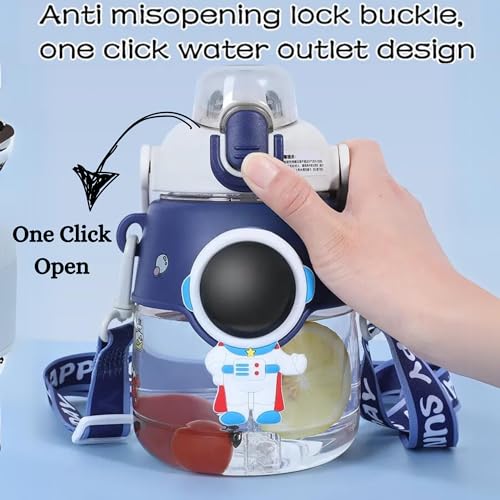 Shop Home Essentials HomeEssentials Water Bottle for Kids - 1200ml | Sipper Bottle for Kids | Leak-Proof, Bpa-Free | School Bottle | Picnic Bottle | Easy to Carry | Space Astronaut | water bottle for Girls & Boys, Blue - Image 3