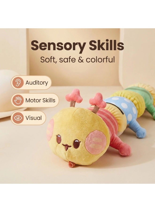LBMT 3 IN 1 Baby Toys 0-6 Months,Detachable Transformable Musical Caterpillar Plush Toy with Rattles,Crinkle Sound, Mirror,Newborn Sensory Toys for Infants Developmental Stuffed Animal with Tummy Time for Boys Girls 6-12 Month - Image 3