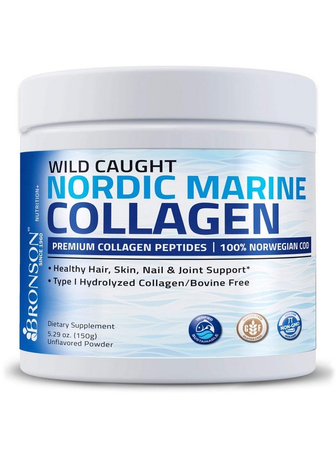 Bronson Marine Collagen Peptides Hydrolyzed Protein Powder 100% Wild Caught Nordic Cod Verified Sustainable Source For Joints Skin Hair Nails & Bones 150G (5.29Oz) - Image 1