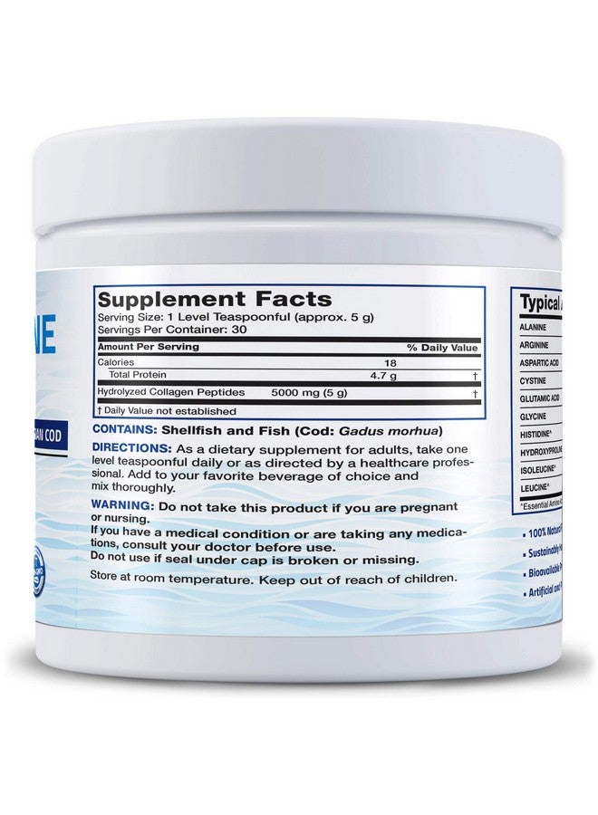 Bronson Marine Collagen Peptides Hydrolyzed Protein Powder 100% Wild Caught Nordic Cod Verified Sustainable Source For Joints Skin Hair Nails & Bones 150G (5.29Oz) - Image 3