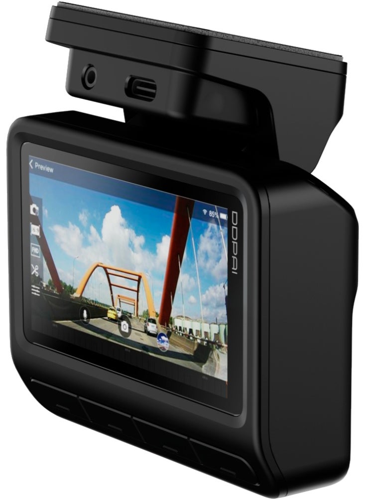 DDBY Z50 Pro Front and Rear Wi-Fi 6 Car Dash Cam Provides Faster 4K Video Transmission with GPS Tracking and 512GB MicroSD Card Support 24/7 Parking Monitoring with Power Management System (PS) Intelligently detects vehicle voltage to avoid battery drain