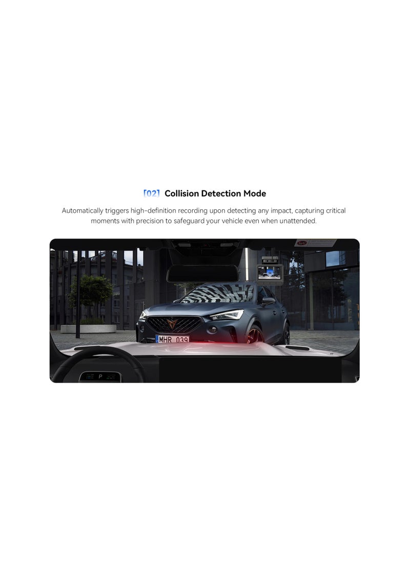 DDBY Z50 Pro Front and Rear Wi-Fi 6 Car Dash Cam Provides Faster 4K Video Transmission with GPS Tracking and 512GB MicroSD Card Support 24/7 Parking Monitoring with Power Management System (PS) Intelligently detects vehicle voltage to avoid battery drain