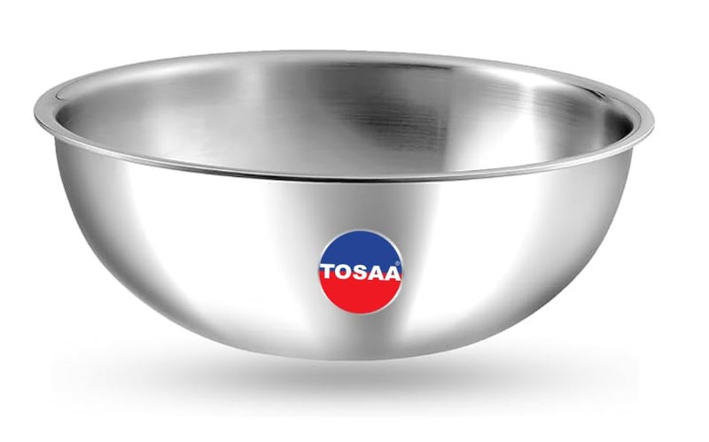 Tosaa Triply Stainless Steel Tasla|Ideal Tasla for Curry/Stir-Fry/Deep-Fry/DryVeg/Sauté Induction Friendly, Heavy Base Kadhai Naturally Non-Stick | 28cm, 3600 ml - Image 5