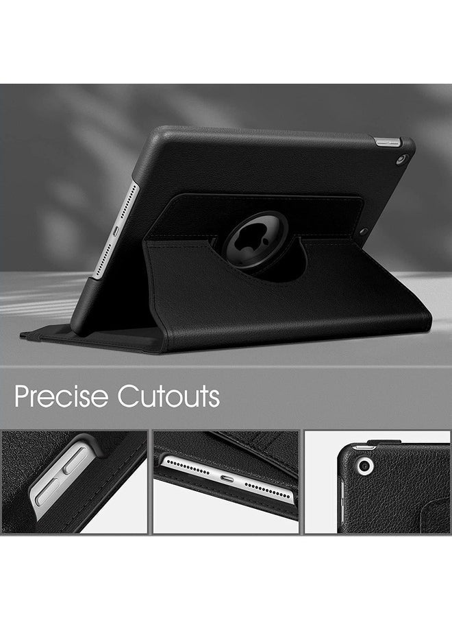 360-Degree Rotating Case for iPad 9th Generation (2021), 8th Generation (2020), and 7th Generation (2019) - 10.2 Inch with Pencil Holder & Auto Wake/Sleep - Black