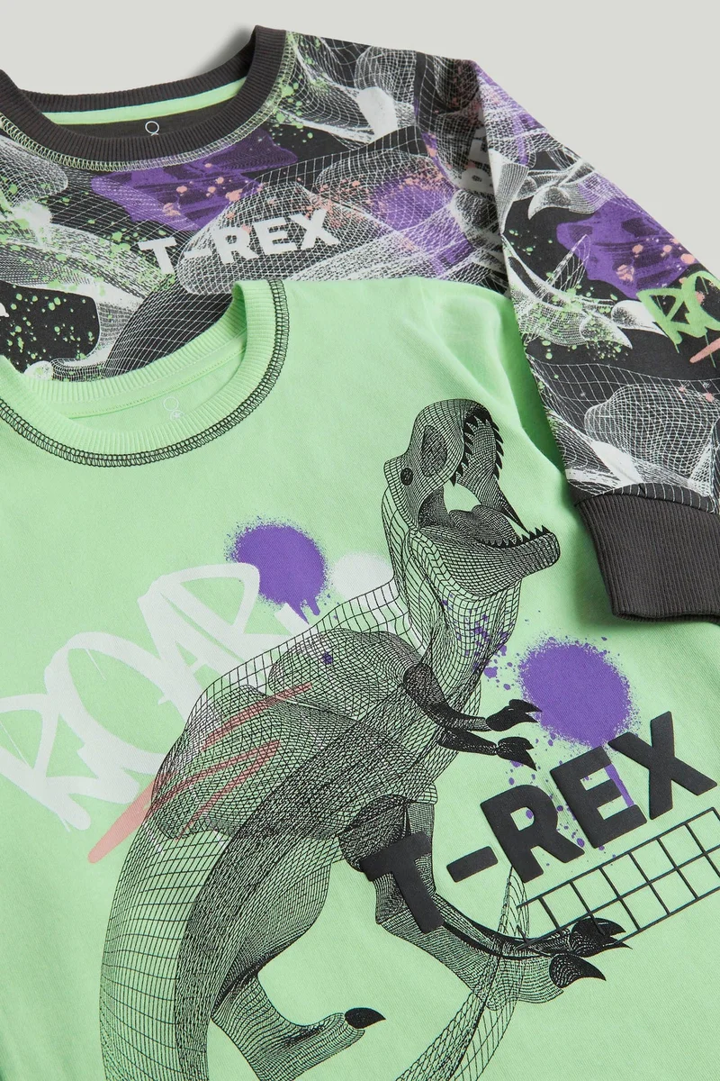 مذركير طقم بيجامات تيرانوصور ركس قطعتين