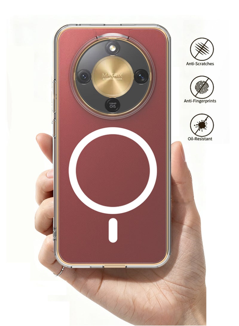 X-level 3 in 1 Magnetic Case for Honor X9d Cover, Screen Protector HD, Compatible with MagSafe, Shockproof Phone Bumper Cover, Anti-Scratch Clear Back, Protective Slim Phone Cover, Anti-Fingerprints, Anti Yellow Easy Installation (Clear) - Image 4