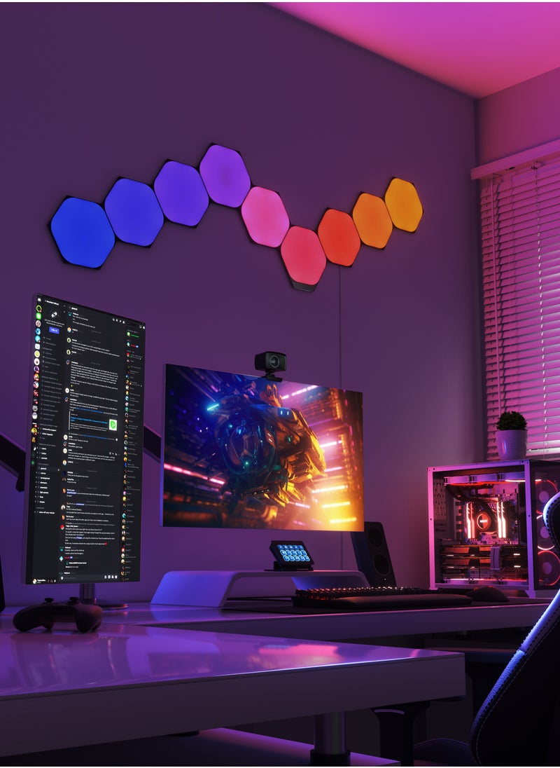 Nanoleaf Shapes Hexagon Limited Edition Ultra Black Starter Kit - Smart WiFi LED Panel System, 16M+ Colors, Low Energy, for Gamers, Vloggers, Influencers, Entertainment, Living Room - Black, 9PK  - Image 5