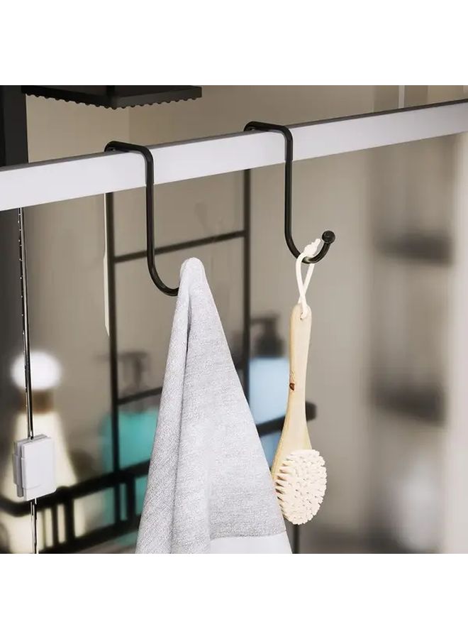 Black Hanging Shower Caddy With Hooks And Soap Holder No Drilling Over The Door Rustproof Stainless Steel Bathroom Organizer - Image 4