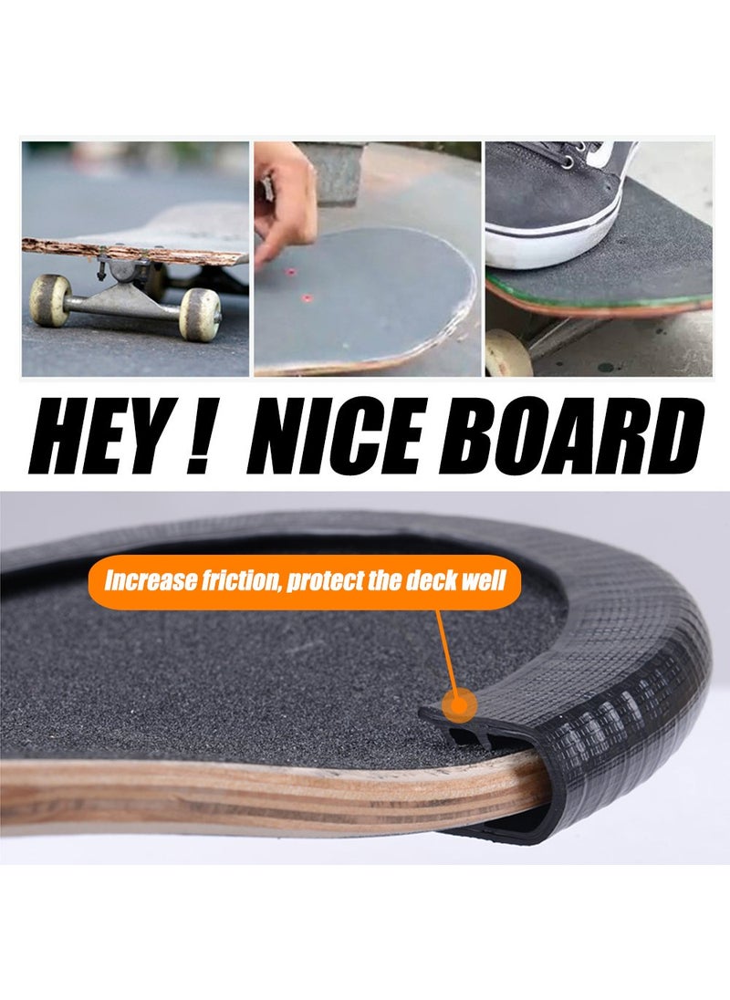 MAXPRO MAXPRO Skateboard Deck Guards Protector,Longboard Deck Edge Protection,Durable Shock Absorbing Rubber Cover with Excellent Grip Nose Guard and Tail Guard (Black)  - Image 3