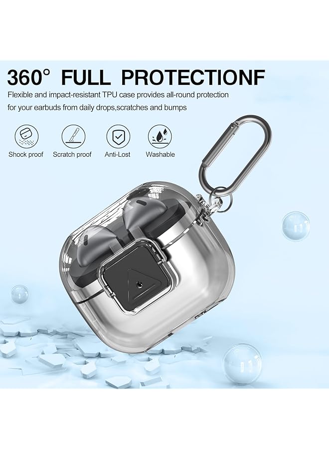 erorex Clear Tpu Case For Samsung Galaxy Buds 3 Pro Galaxy Buds 3 Rugged Shockproof Protective Cover With Lock Clip Carabiner And Cleaning Kit Flexible And Durable Design  - Image 4