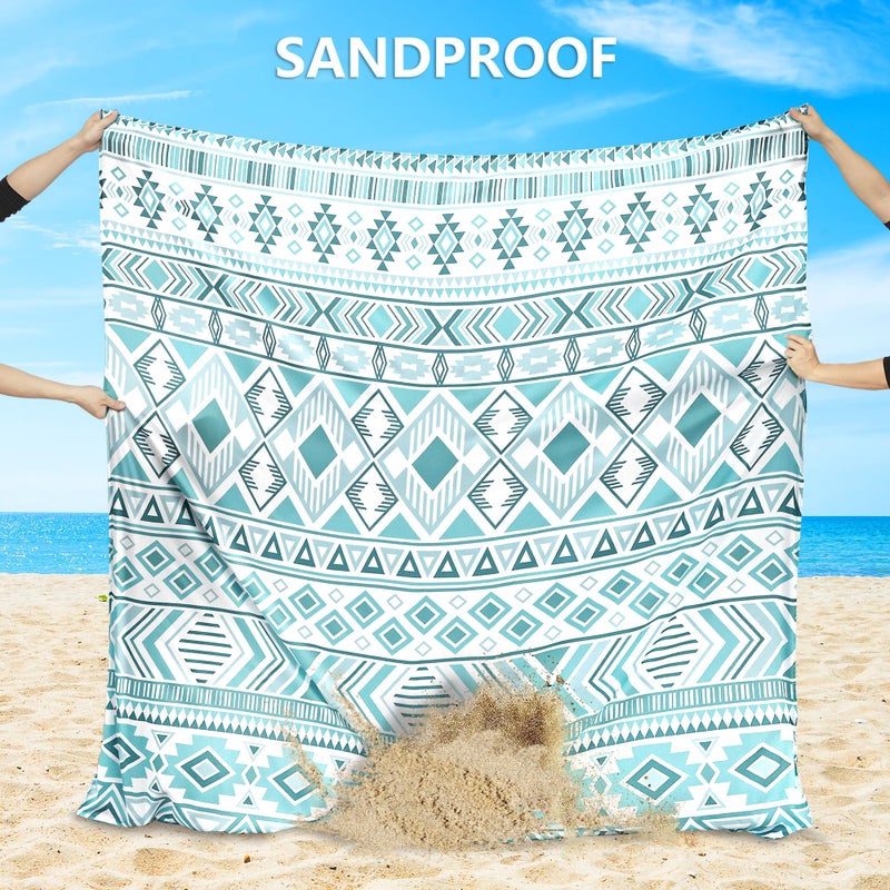 HIHOHO Beach Blanket Waterproof Sandproof Extra Large Beach Mat 79" X 83"/120"x108"for 1-8 Adults Quick Drying Durable Outdoor Picnic Mat for Beach Travel Camping Hiking - Image 3