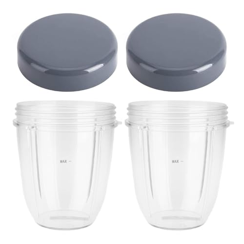 DRELD Blender Cups Replacement for Nutribullet Blender 18OZ Cup with Lid, Compatible with Nutribullet 600W 900W Blender Juicer (2Pack) - Image 1