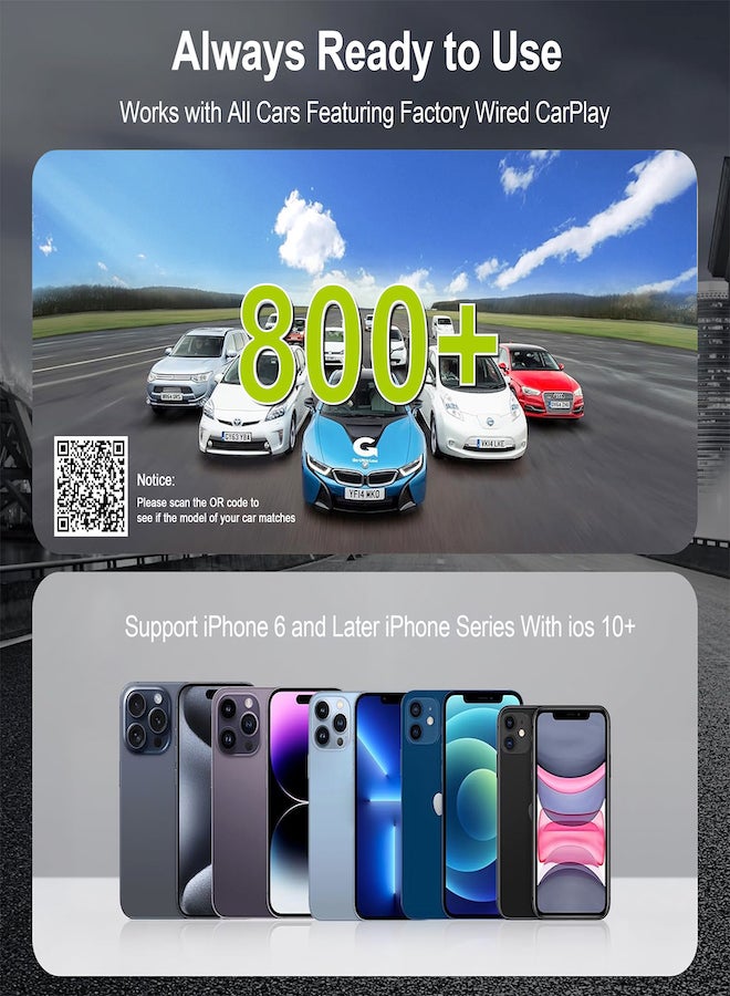 Phone Planet Wireless CarPlay Adapter for iPhone Converts Wired CarPlay to Wireless 5GHz WiFi Bluetooth 5.0 Upgrade your car to a wireless system with this advanced CarPlay adapter - Image 5