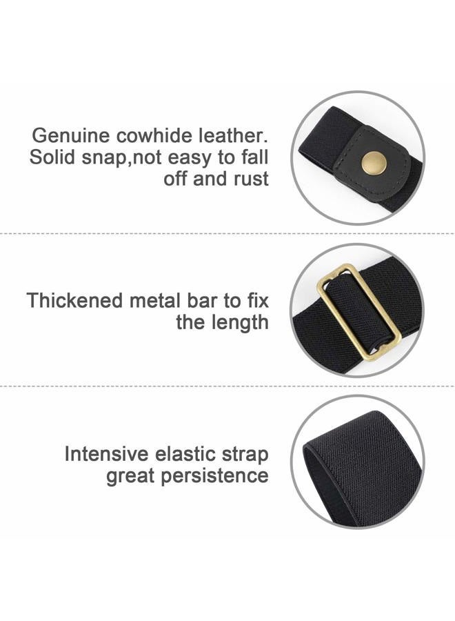Werforu No Buckle Elastic Belt for Men Stretch Buckle Free Belt for Jeans Pants 1.38 Inches Wide, A-black, Suit for pants size 30"-48" - Image 2