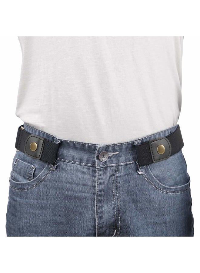 Werforu No Buckle Elastic Belt for Men Stretch Buckle Free Belt for Jeans Pants 1.38 Inches Wide, A-black, Suit for pants size 30"-48" - Image 1