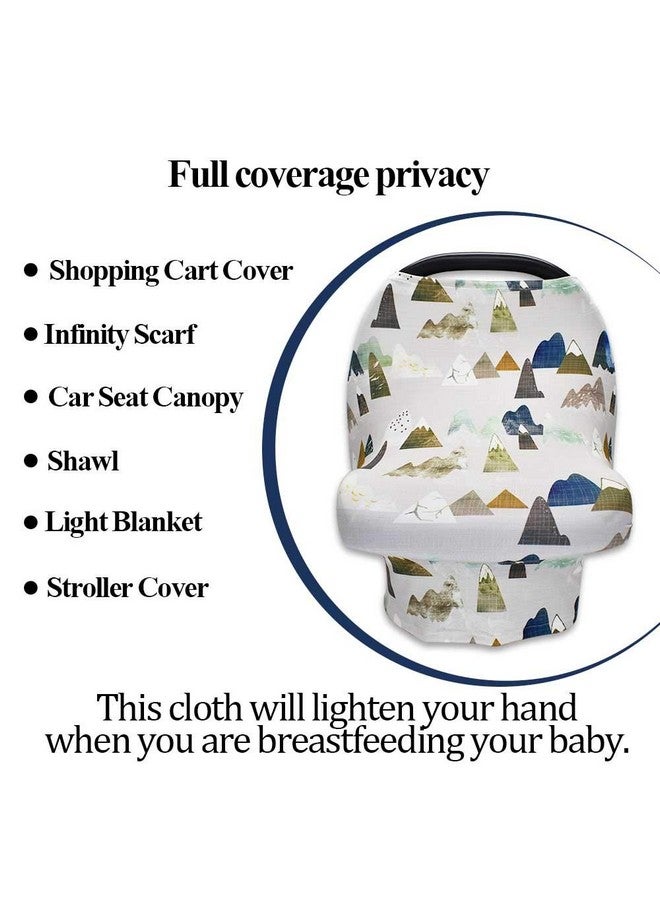 TANOFAR Baby Carseat Cover with Beanie, Adventure Mountain Infant Carseat Canopy for Boys Girls, Nursing Cover Breastfeeding Scarf for Mom, for Stroller High Chair Shopping Cart - Image 4