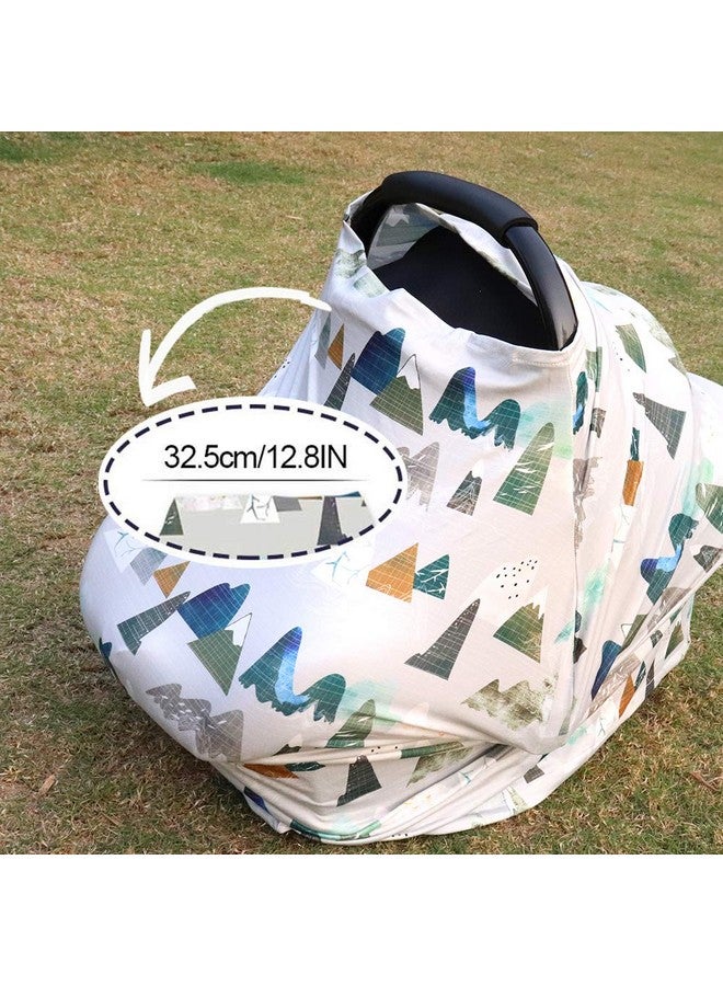TANOFAR Baby Carseat Cover with Beanie, Adventure Mountain Infant Carseat Canopy for Boys Girls, Nursing Cover Breastfeeding Scarf for Mom, for Stroller High Chair Shopping Cart - Image 3