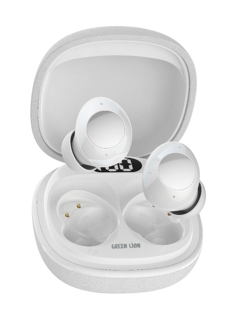 GREEN LION Malbun True Wireless Earbuds with ENC and Dual Microphone / Battery Display / Truewireless Headphones / Hands-Free Calling / In-Ear Design - White - Image 1