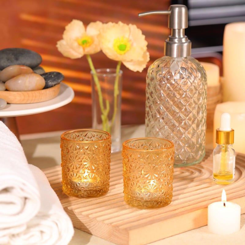 Lanttu Gold Votive Candle Holder Set of 36, Flower Tea Lights Candles Holders for Wedding Table Centerpieces, Birthday Parties, Anniversary, Bridal Shower and Holiday Decorations - Image 4