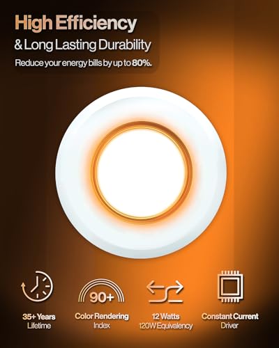 Sunco Lighting Sunco 12 Pack 5CCT LED Recessed Lighting 4 Inch with Night Light, 2700K/3000K/4000K/5000K/6000K Selectable, Dimmable Lights, 8W, 770LM, Damp Rated, Retrofit Installation - ETL - Image 3
