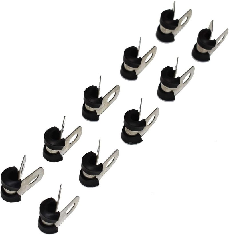 A-Team Performance 3/16-Inch Stainless Steel Brake Line Clips & Clamps - 3/16-Inch Black Industrial - Neoprene Cushion & Corrosion Resistant - Protects Brake & Fuel Lines & Cables - 10 Pack - Image 4