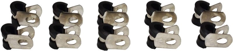 A-Team Performance 3/16-Inch Stainless Steel Brake Line Clips & Clamps - 3/16-Inch Black Industrial - Neoprene Cushion & Corrosion Resistant - Protects Brake & Fuel Lines & Cables - 10 Pack - Image 2