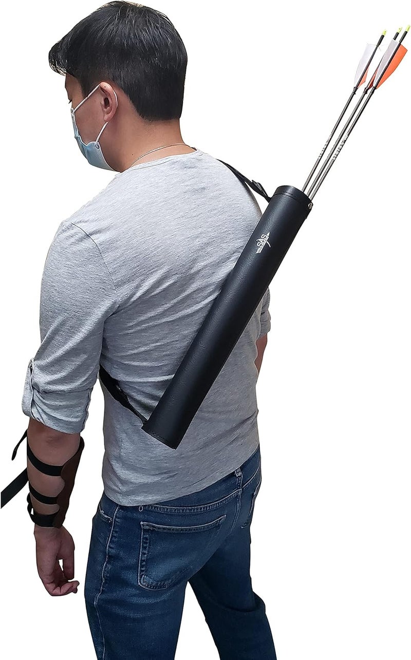 SAS Southland Archery Supply Leather Tube 17" Hip Quiver Arrow Holder with Belt Clip - Image 3