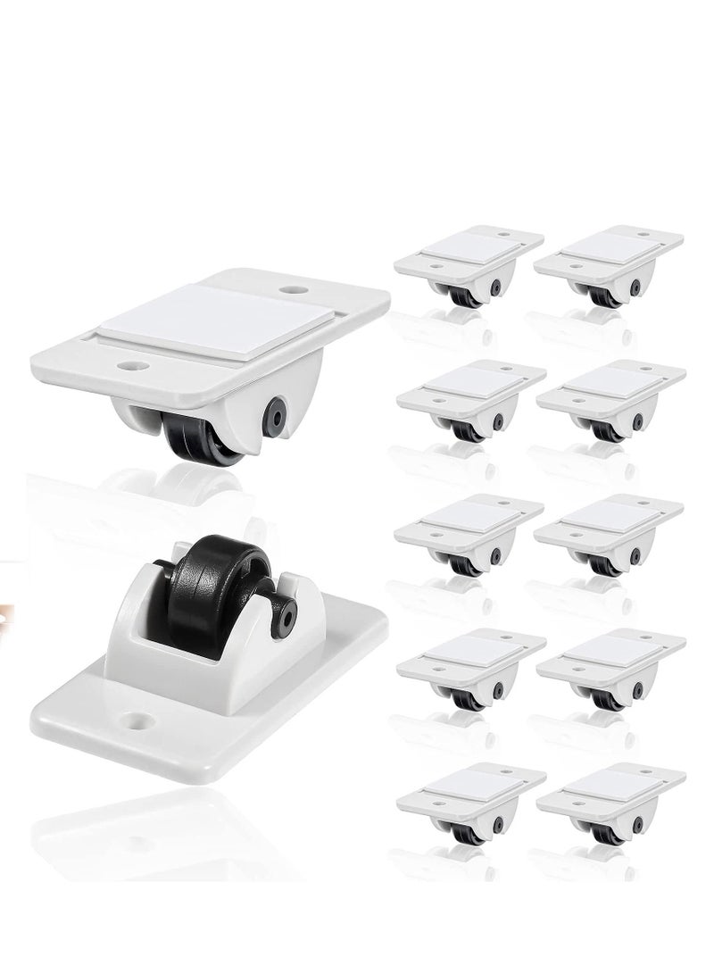 KASTWAVE Self Adhesive Caster Wheels, 12 Pieces Mini Fixed Wheels Caster Boxes Caster Paste Plastic Wheel Sticky Caster Carton for Storage Box Trash DIY Toy Car Bin Storag - Image 1