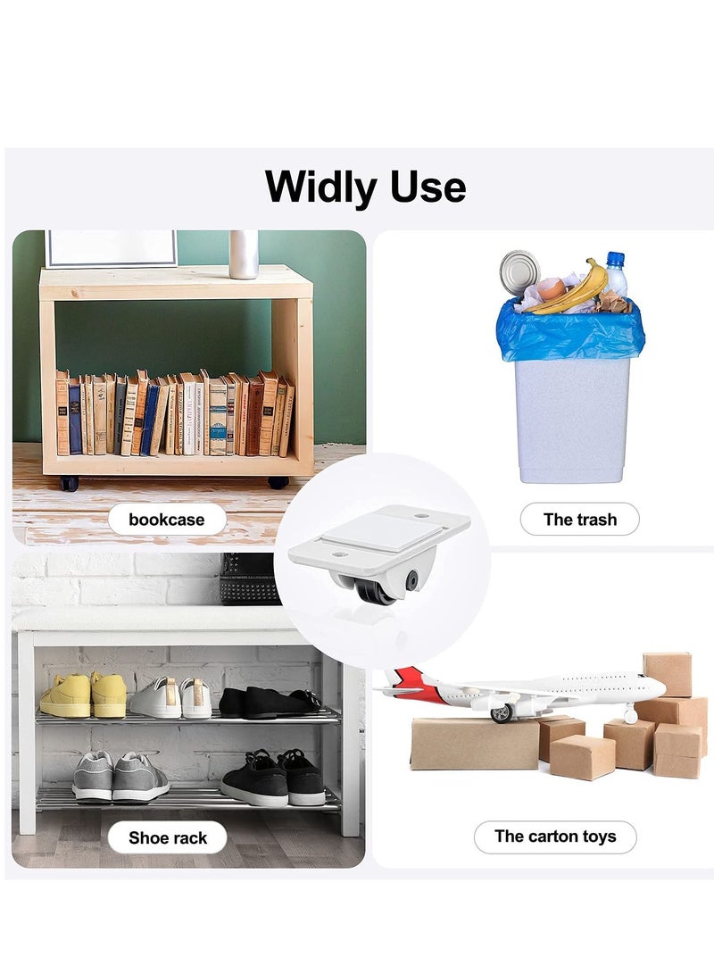 KASTWAVE Self Adhesive Caster Wheels, 12 Pieces Mini Fixed Wheels Caster Boxes Caster Paste Plastic Wheel Sticky Caster Carton for Storage Box Trash DIY Toy Car Bin Storag - Image 5