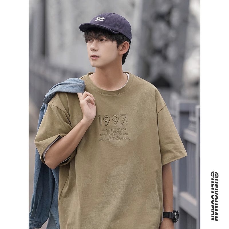 Tie-Dyed Short-Sleeved Summer 230G American Heavyweight T-Shirt Clothes Tide Brand Ruffian Handsome Half-Sleeved T-Shirt Ins Joker - Image 3