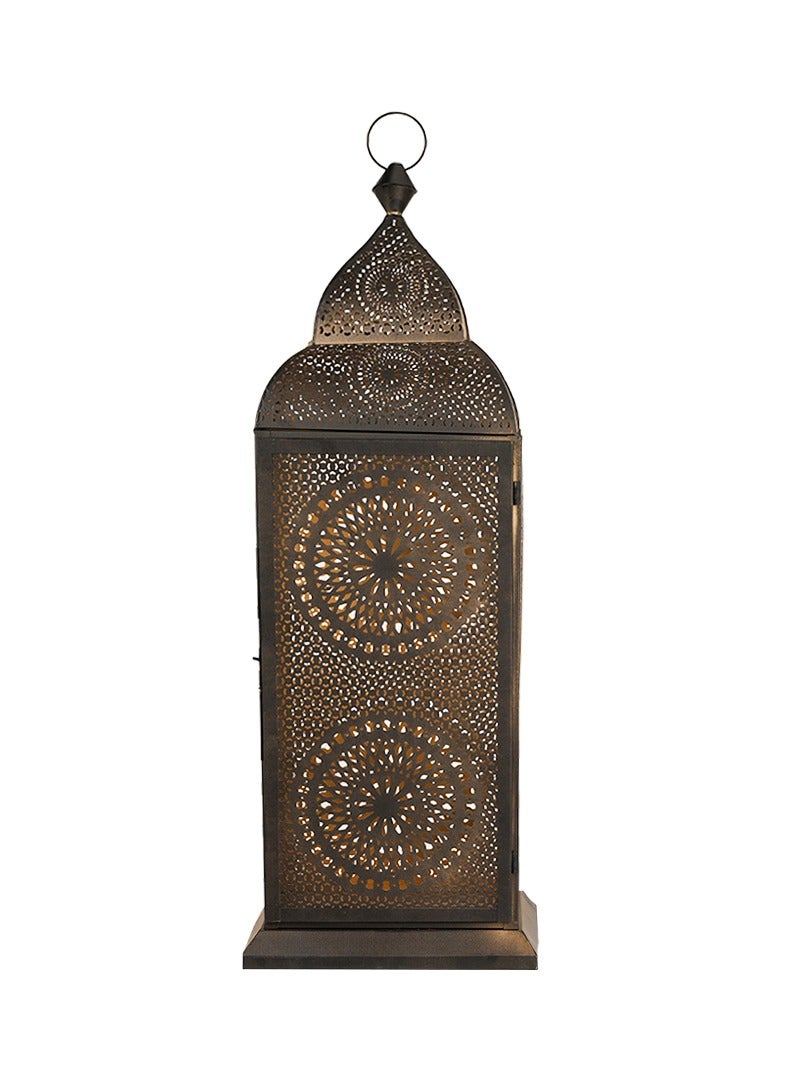HilalFul Handmade Decorative Candle Holder Vintage Lantern XL | Black | Indoor & Outdoor Home Decoration Hanging | Ramadan, Eid, Diwali, Weddings, Parties | Iron
