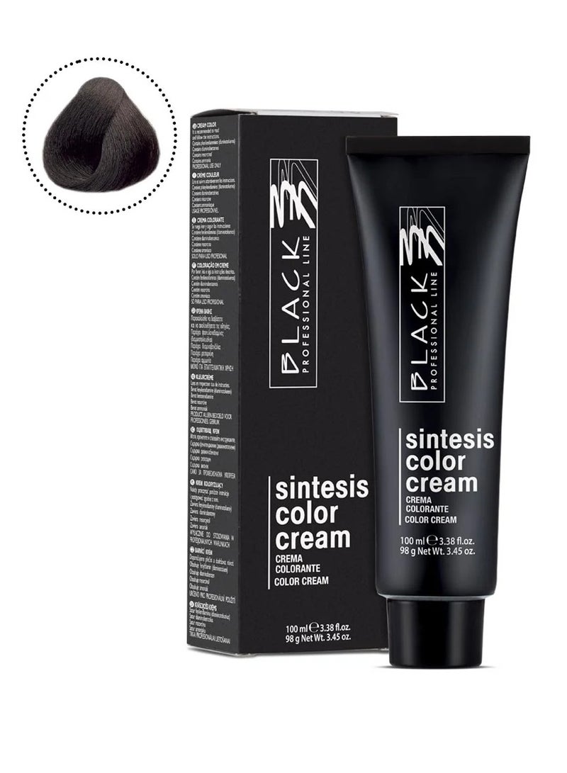 Black Professional Line Sintesis 3.00 Intense Dark Brown Color Cream - 100ml - Image 1