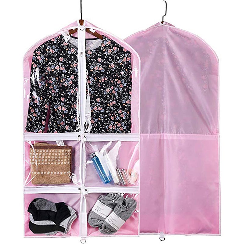 Children's Clothing Dust Cover – PVC and Polyester Garment Bag with Multiple Pockets - Image 2