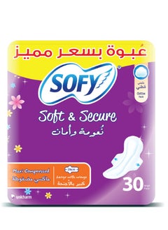 Sofy Soft and Secure Maxi Compressed Large 29 cm Sanitary Pads With Wings 30 Pcs  - Image 1