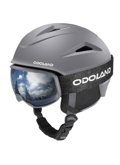 Odoland Snow Helmet Ski Helmet With Ski Goggles For Snow Sports Shockproof Windproof Safety Snowboard Helmet And Protective Goggles For Men Women And Youth Gray M  - Image 2