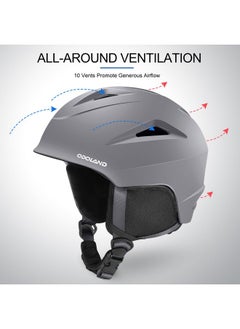 Odoland Snow Helmet Ski Helmet With Ski Goggles For Snow Sports Shockproof Windproof Safety Snowboard Helmet And Protective Goggles For Men Women And Youth Gray M  - Image 5