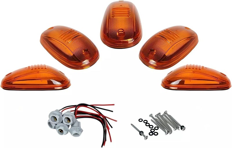 KOMAS 5pcs Amber Lens Cab Roof Marker Lights for 2003-2018 Dodge Ram 1500 2500 3500 4500 5500 - Image 1