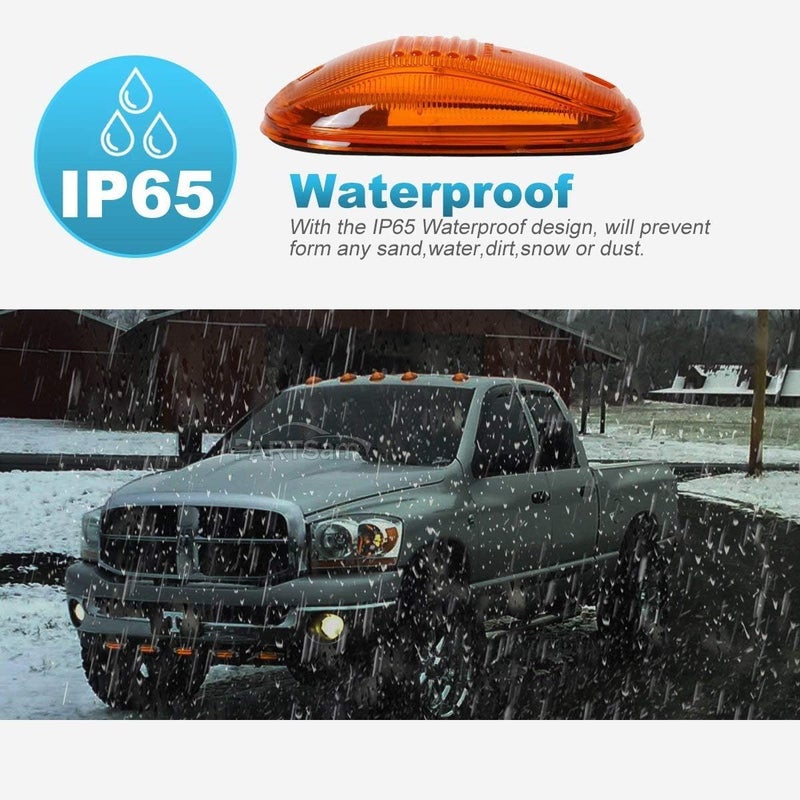 KOMAS 5pcs Amber Lens Cab Roof Marker Lights for 2003-2018 Dodge Ram 1500 2500 3500 4500 5500 - Image 3