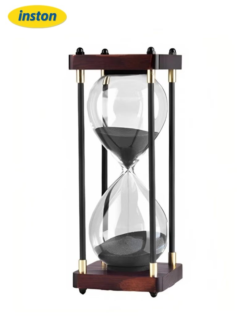 inston 30-Minute Colored Hourglass Timer, Large Sand Timer, Vintage Wooden Decorative Hourglass Timer, Modern Home Kitchen Office Decorative Sand Clock - Image 1