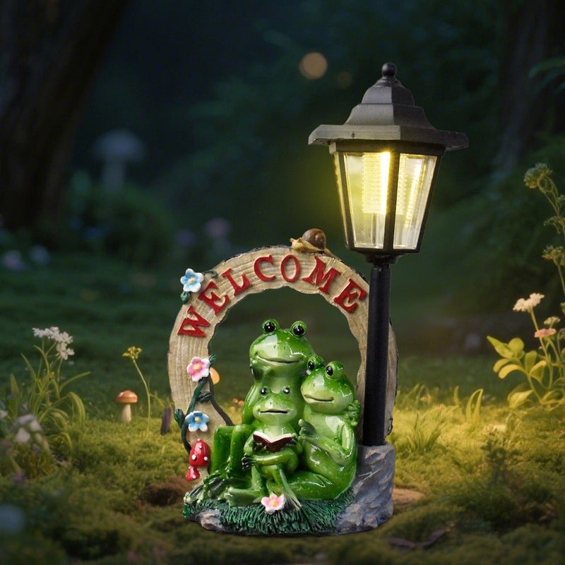 Creative Garden Resin Frog Solar Outdoor Light Animal Statue for Garden Ambient Lawn Lamp - Image 1