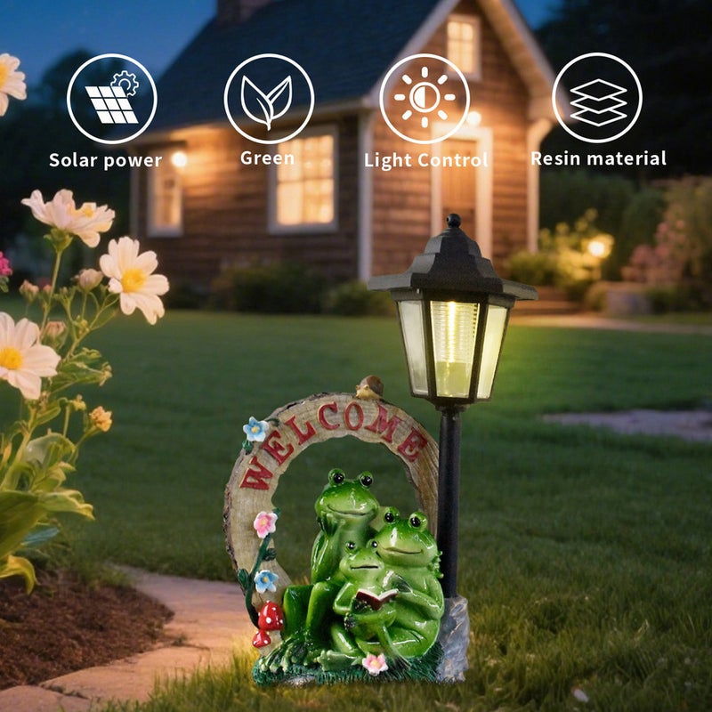 Creative Garden Resin Frog Solar Outdoor Light Animal Statue for Garden Ambient Lawn Lamp - Image 2
