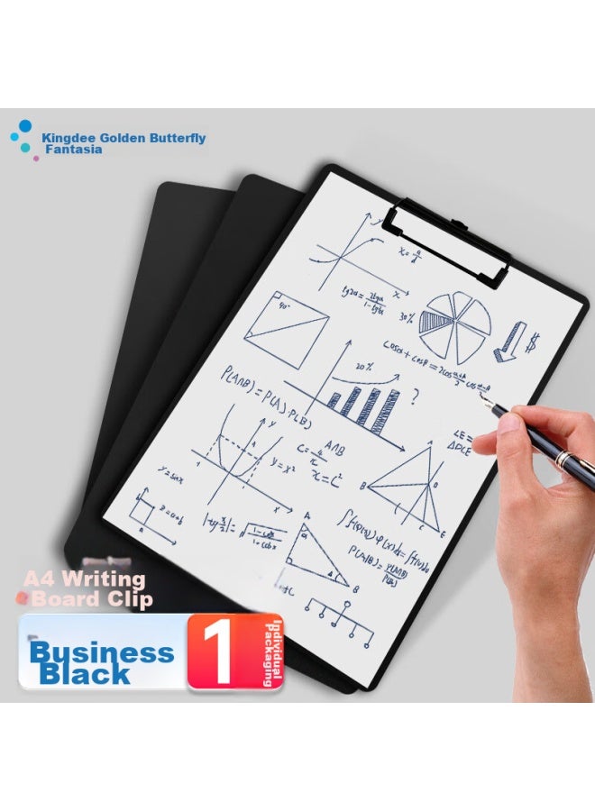Kingdee Business A4 لوح الكتابة متعدد الوظائف، مجلد ملف بقبضة قوية، أسود، 1 قطعة - Image 1