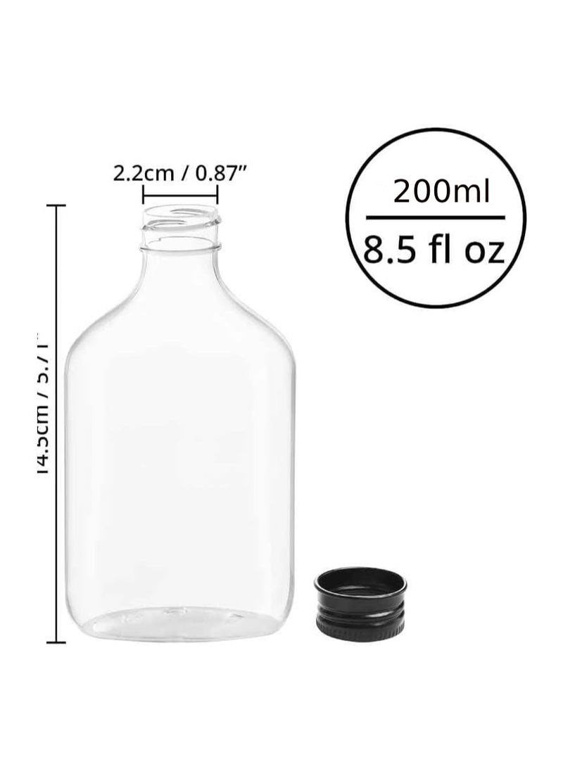 VoiDrop - Glass Bottle 200ml for cold coffee Glass Juice bottles with lids-clear sensory Juice bottle reusable bottles for juice set of 12 - Image 1