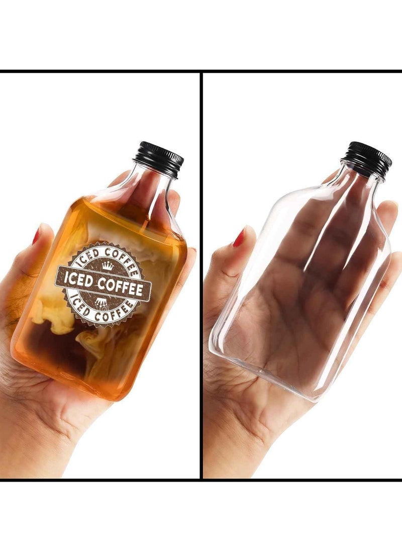 VoiDrop - Glass Bottle 200ml for cold coffee Glass Juice bottles with lids-clear sensory Juice bottle reusable bottles for juice set of 12 - Image 1