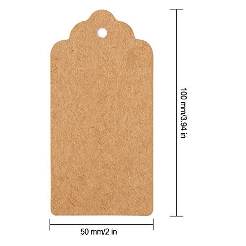 Bransio Gift Tags,120 PCS Kraft Paper Tags for Wedding Brown Rectangle Craft Hang Tags with Free 100 Feet Natural Jute Twine … - Image 4