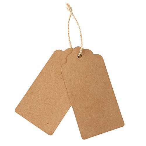 Bransio Gift Tags,120 PCS Kraft Paper Tags for Wedding Brown Rectangle Craft Hang Tags with Free 100 Feet Natural Jute Twine … - Image 3