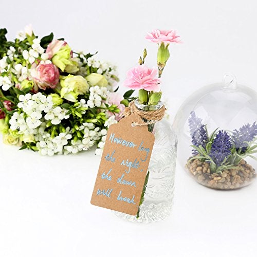 Bransio Gift Tags,120 PCS Kraft Paper Tags for Wedding Brown Rectangle Craft Hang Tags with Free 100 Feet Natural Jute Twine … - Image 5