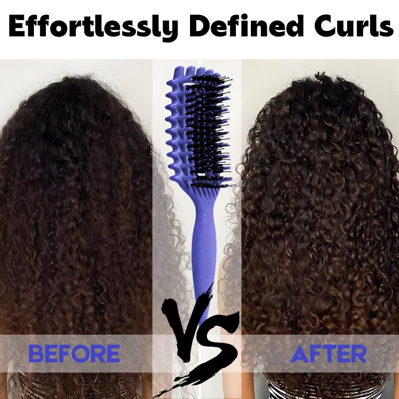 MMBVSZ Curly Hair Brush Candybrush Curl Defining Brush for Detangling Shaping and Defining Curls for Women, Men, Wet & Dry Hair (Purple) - Image 5